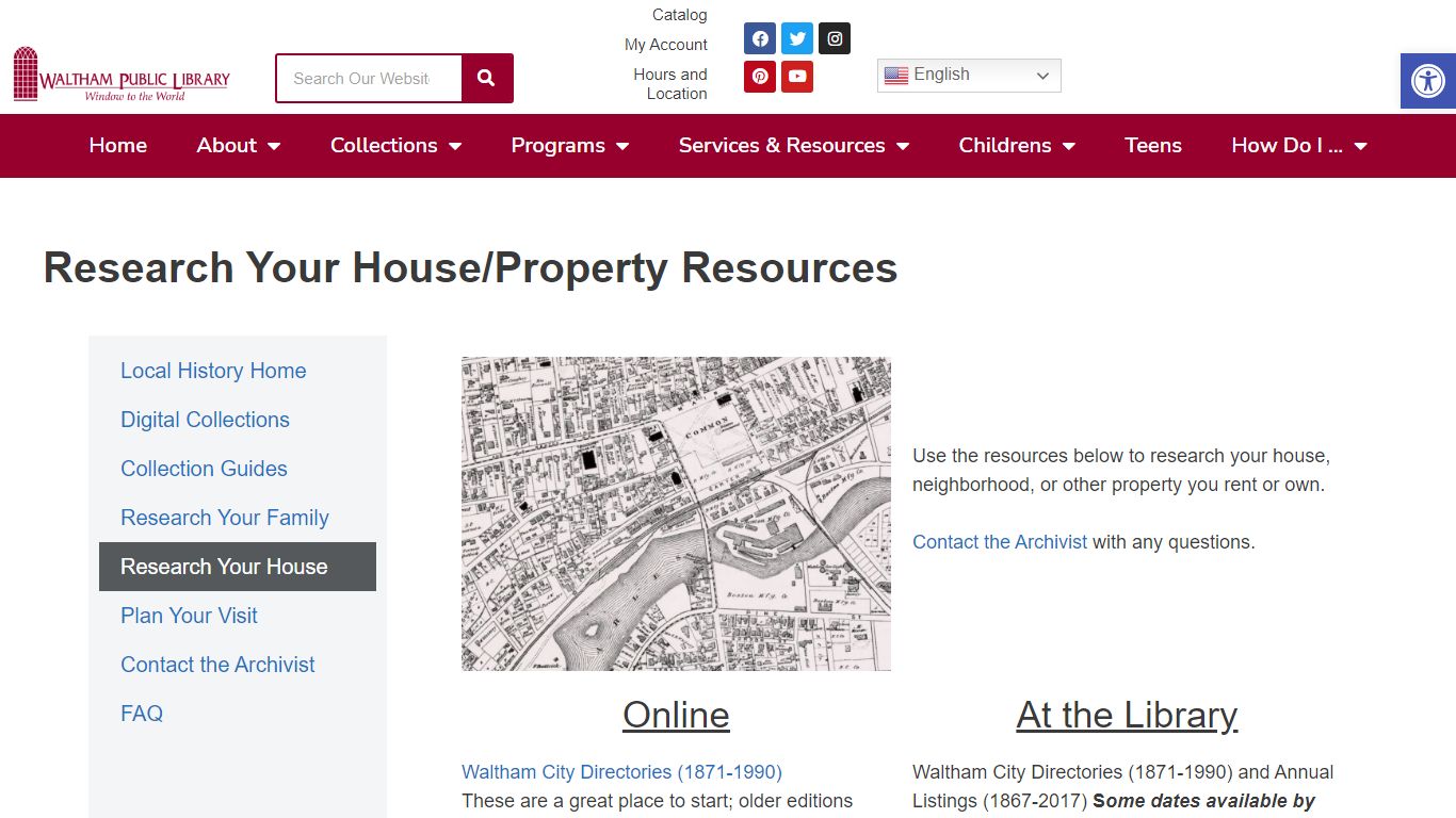 Research Your House/Property Resources : Waltham Public Library